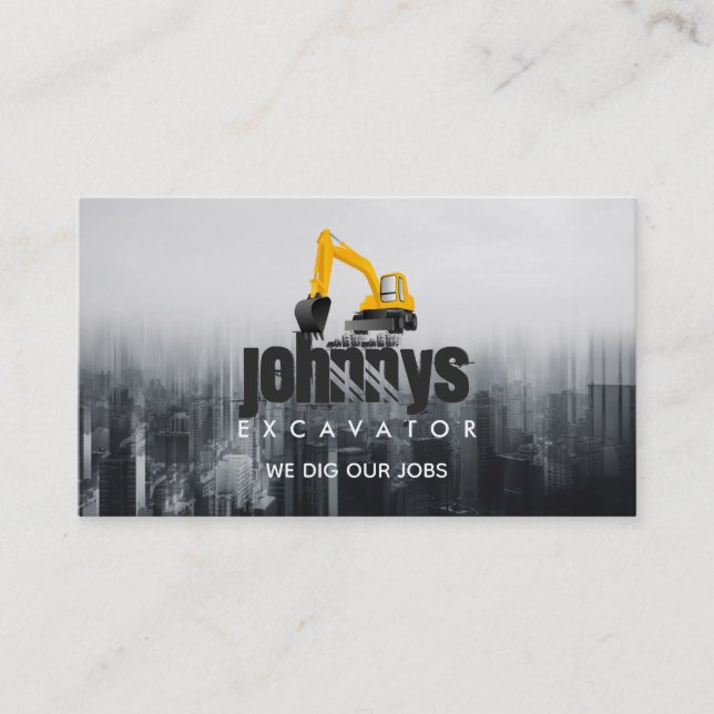 Excavator Logo Business Cards (Front)