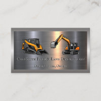 Excavator Logo | Metal Business Card