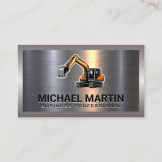 Excavator Logo | Metal Business Card