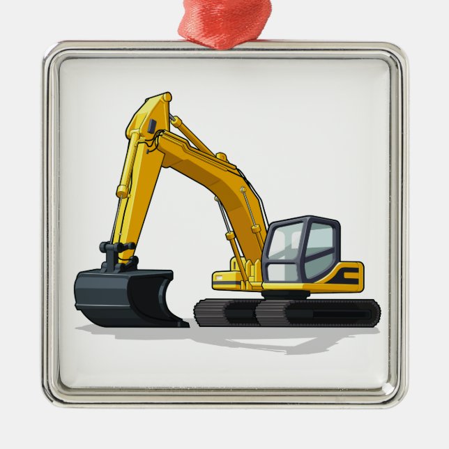 Excavator Metal Ornament (Front)