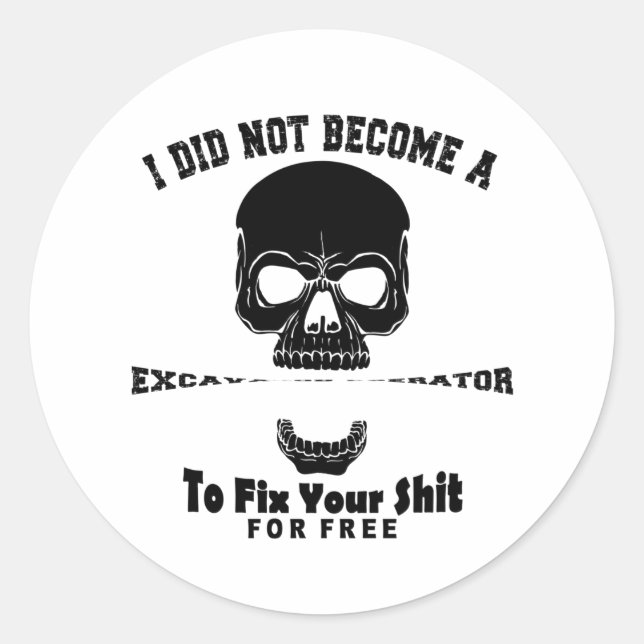 Excavator Operator Classic Round Sticker (Front)