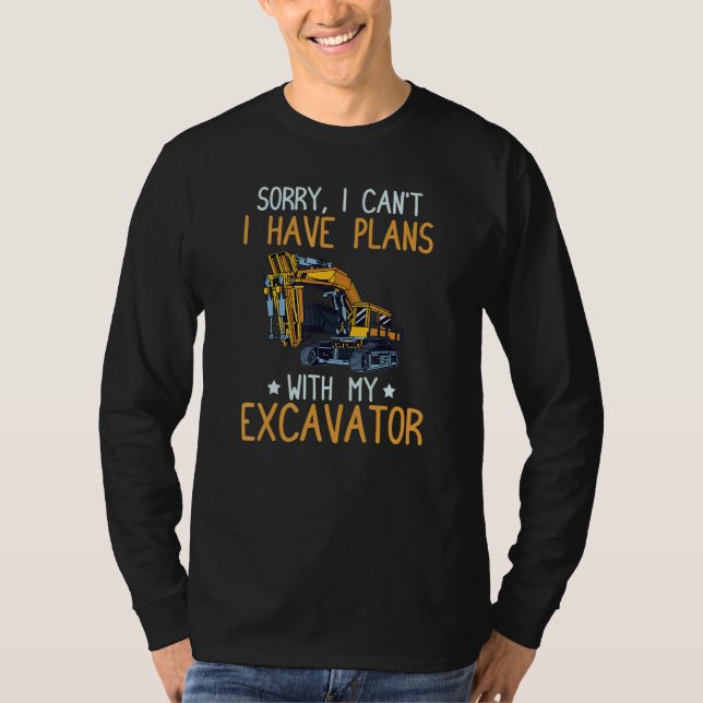 Excavator Operator Remote Control Digger Machine R T-Shirt (Front)