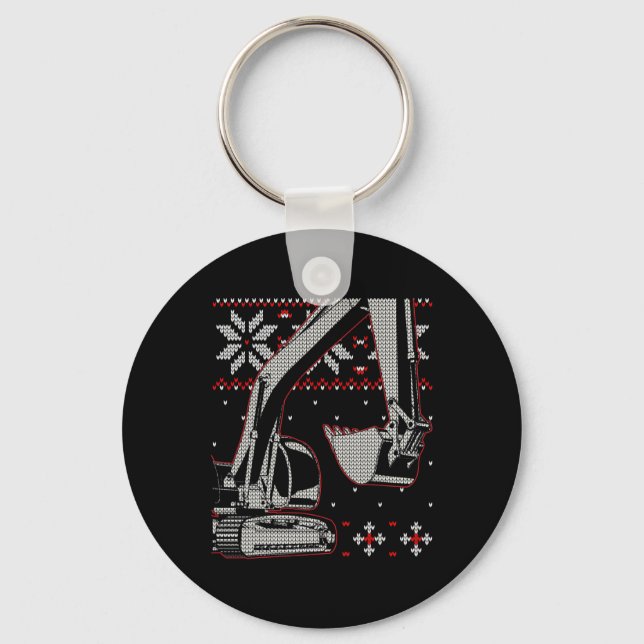 Excavator Operator Shirt  Keychain (Front)