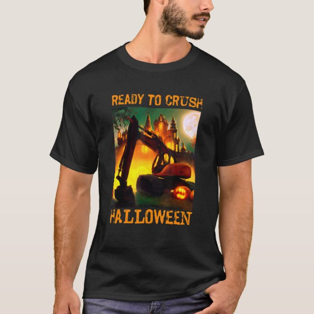 Excavator Ready to Crush Halloween Costume Boys T-Shirt (Front)