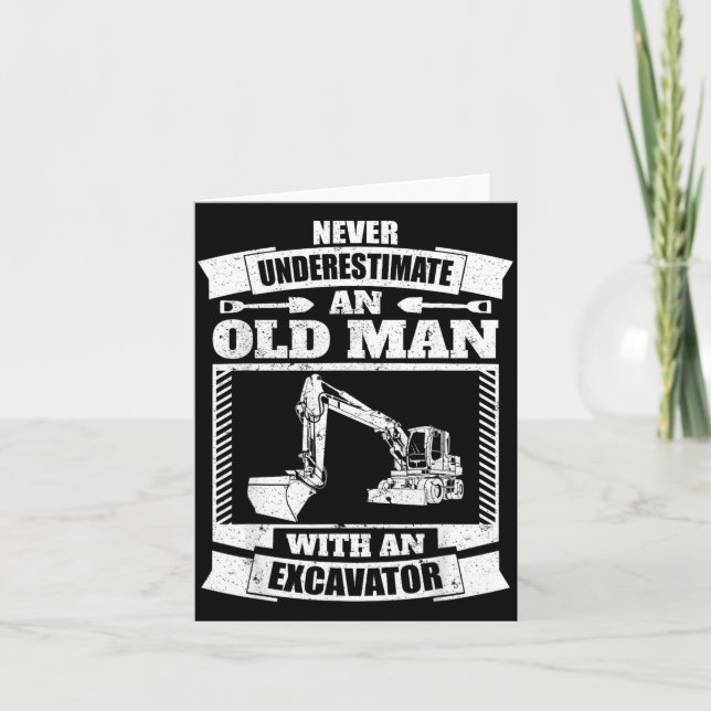 Excavator Shirt Funny Backhoe Card (Front)