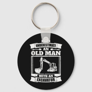 Excavator Shirt Funny Backhoe Keychain
