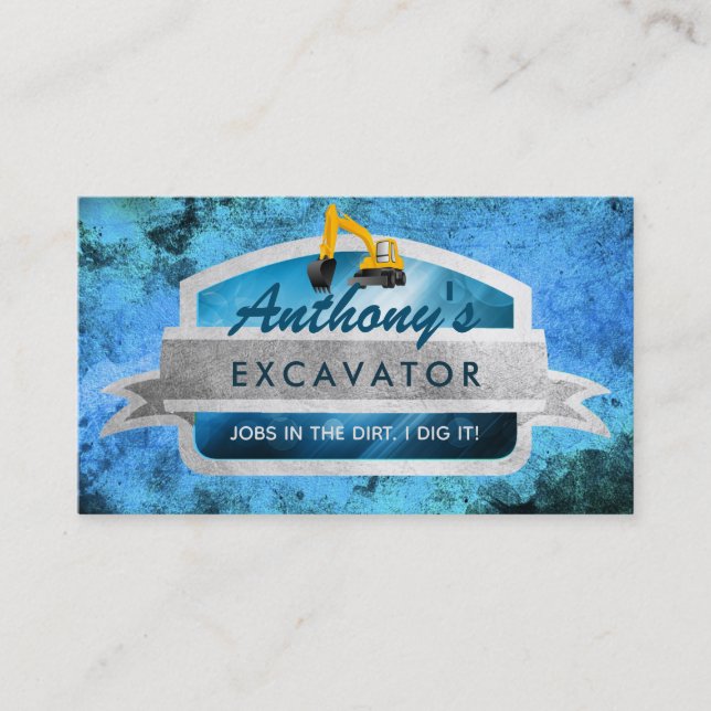Excavator Slogans Business Cards (Front)