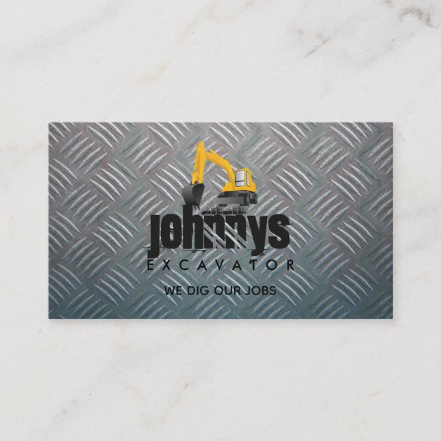 Excavator Slogans Business Cards (Front)