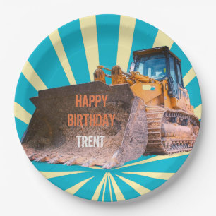Excavator Themed Paper Plate