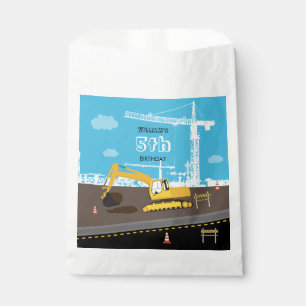 Excavator Truck Construction Trucks Birthday Party Favour Bag