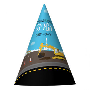 Excavator Truck Construction Trucks Birthday Party Party Hat