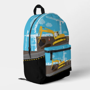 Excavator Truck Construction Trucks Site Boys  Printed Backpack