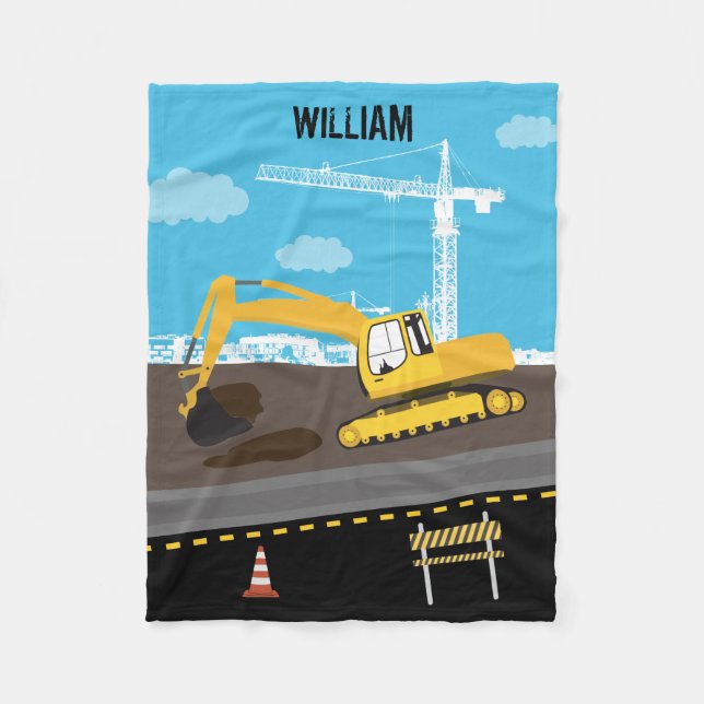 Excavator Truck Construction Trucks Site   Fleece Blanket (Front)
