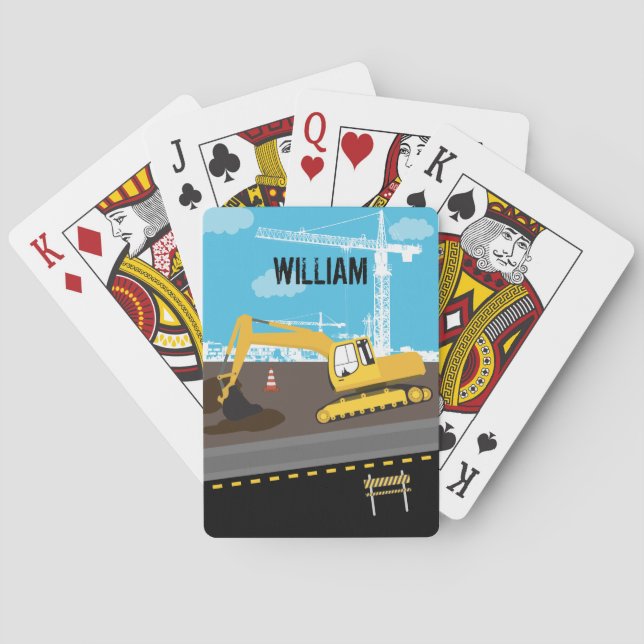 Excavator Truck Construction Trucks Site Playing Cards (Back)