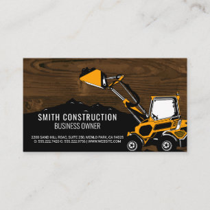 Excavator Vehicle   Construction Developer Business Card