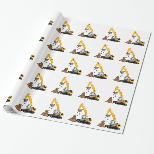 Excavator Wrapping Paper (Unrolled)