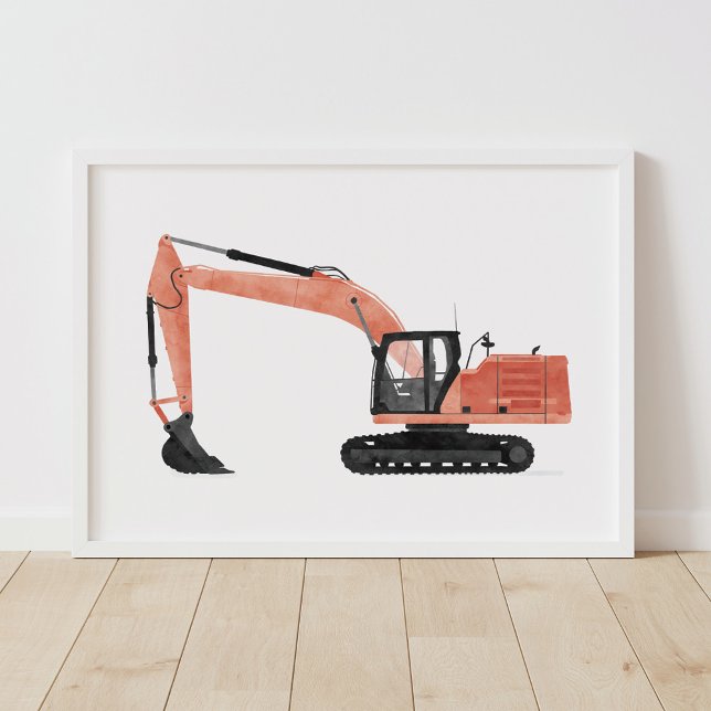 Excavatrice Rouge Décoration de Chambre pour Enfan (Créateur téléchargé)
