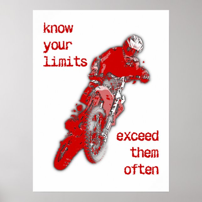 Exceed Your Limits Dirt Bike Motocross Poster (Front)