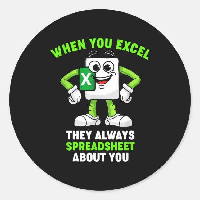 Excel Coworker Birthday Employee Farewell Goodbye  Classic Round Sticker (Front)