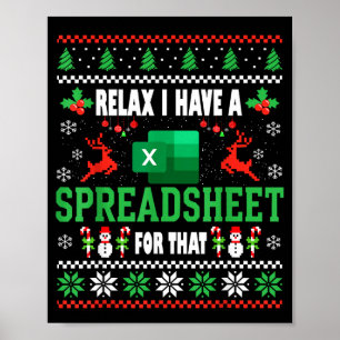 Excel Ugly Christmas Sweater I Have A Spreadsheet  Poster