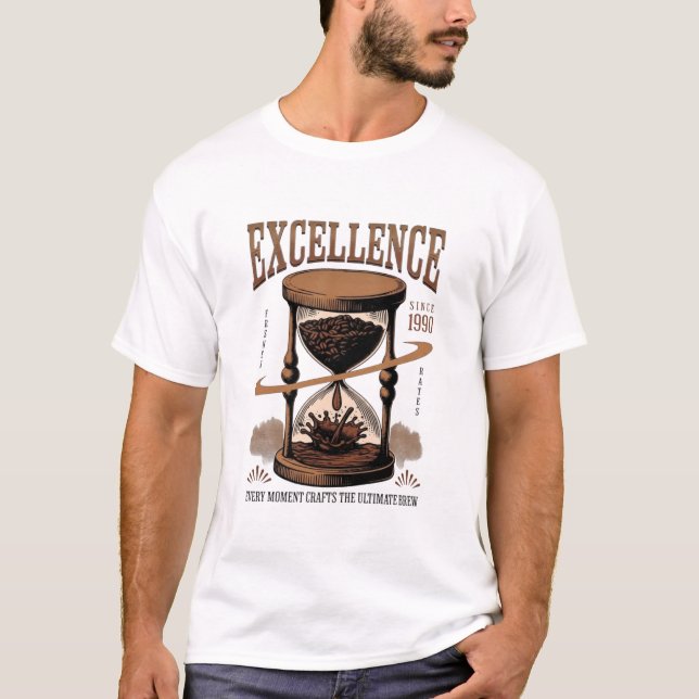 Excellence Coffee Vintage Hourglass T-Shirt – Prem (Front)