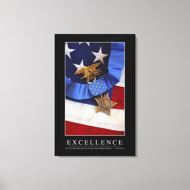 Excellence: Inspirational Quote Canvas Print (Front)