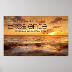 Excellence is Habit Inspirational Poster Print