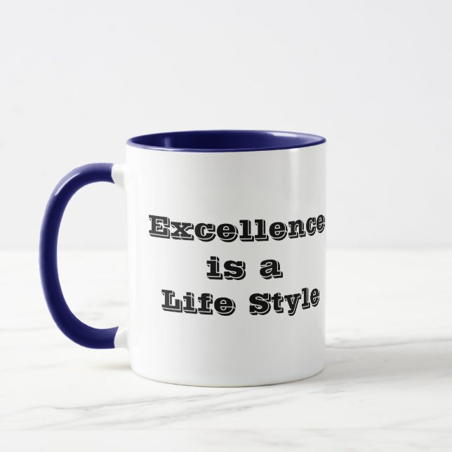 Excellence Is Life Style Motivational Mug Gift (Left)