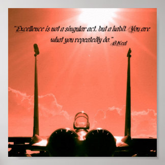 “Excellence is not a singular act, but a habit. Yo Poster