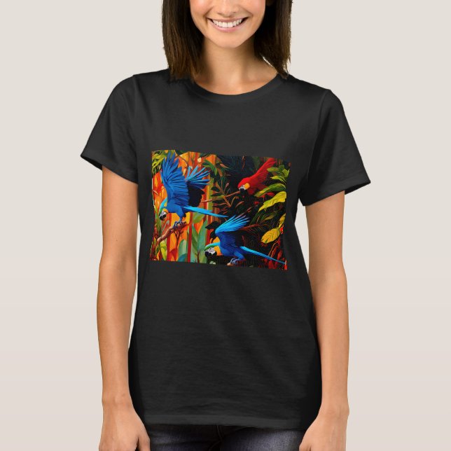 Excellence's Birds:  Blue Macaw Anodorhynchus lear T-Shirt (Front)