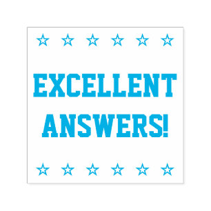 "EXCELLENT ANSWERS!" Tutor Rubber Stamp