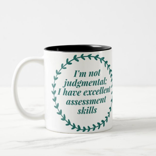 Excellent Assessment Skills- Social Work Humour Two-Tone Coffee Mug (Left)