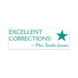 "EXCELLENT CORRECTIONS!" Teacher Rubber Stamp