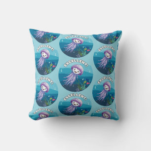 Excellent !, Jelly Fish Throw Pillow