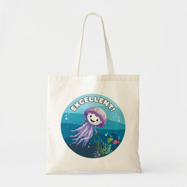 Excellent !, Jelly Fish   Tote Bag (Front)