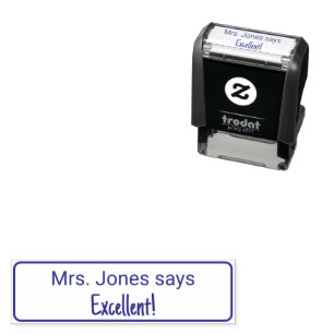 Excellent Job! and Teacher's Name Text Template Self-inking Stamp
