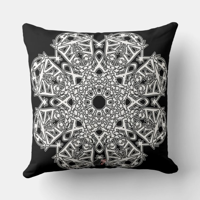 Excellent Octa Glyph Throw Pillow (Back)