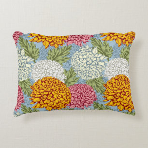 Excellent pattern with chrysanthemums decorative pillow