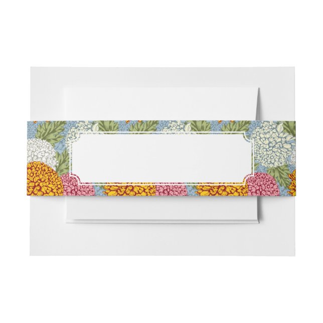 Excellent pattern with chrysanthemums invitation belly band (Front Example)