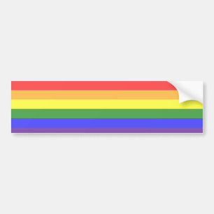 Excellent quality Rainbow Stripe Bright Colours Bumper Sticker