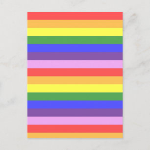 Excellent quality Rainbow Stripe Bright Colours Postcard