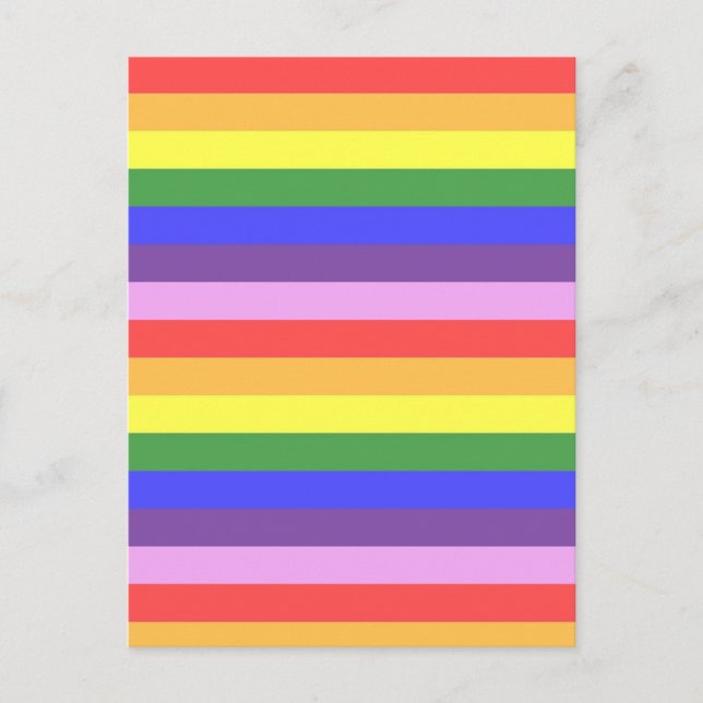 Excellent quality Rainbow Stripe Bright Colours Postcard (Front)