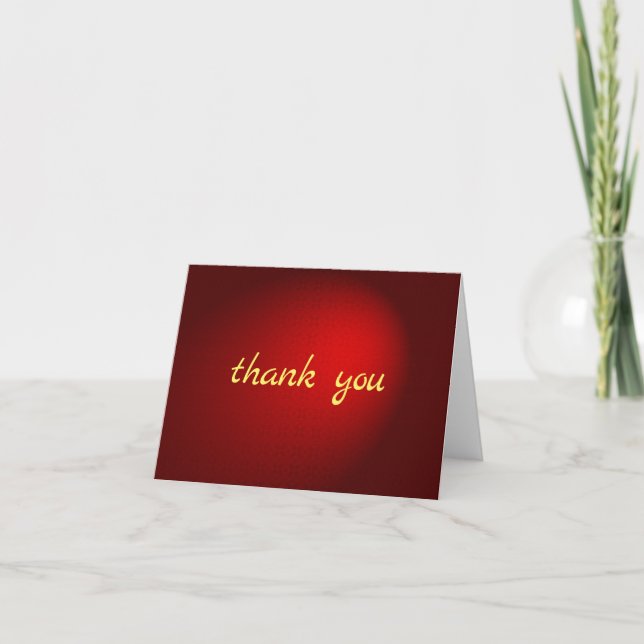 Excellent Red Damask Thank You Handwritten (Front)
