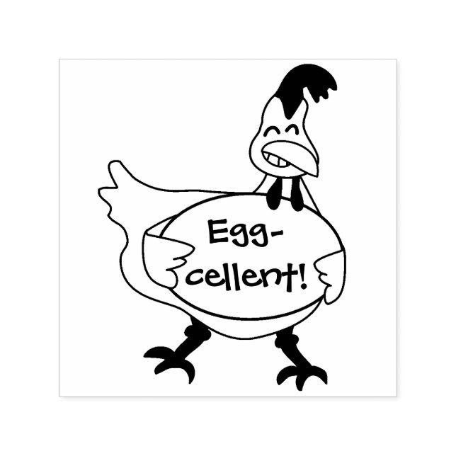 Excellent Rubber Stamp Chicken Holding Egg Custom (Design)