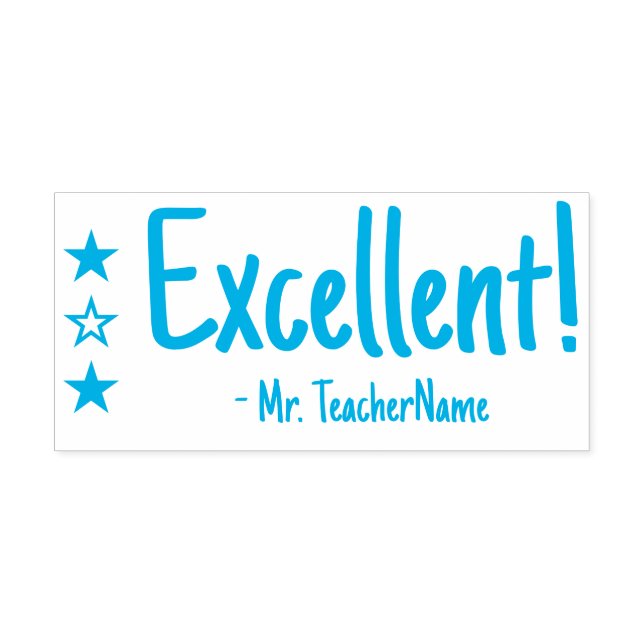 "Excellent!" School Teacher Rubber Stamp (Design)