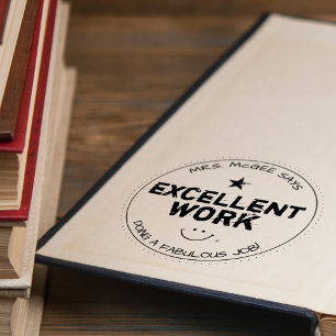 Excellent Work Personalized Teachers Rubber Stamp