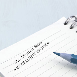 Excellent Work   Personalized Teachers Self-inking Stamp