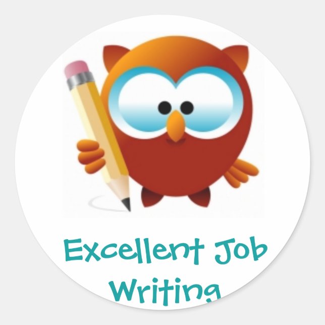 Excellent Writing or Printing Reward Stickers (Front)
