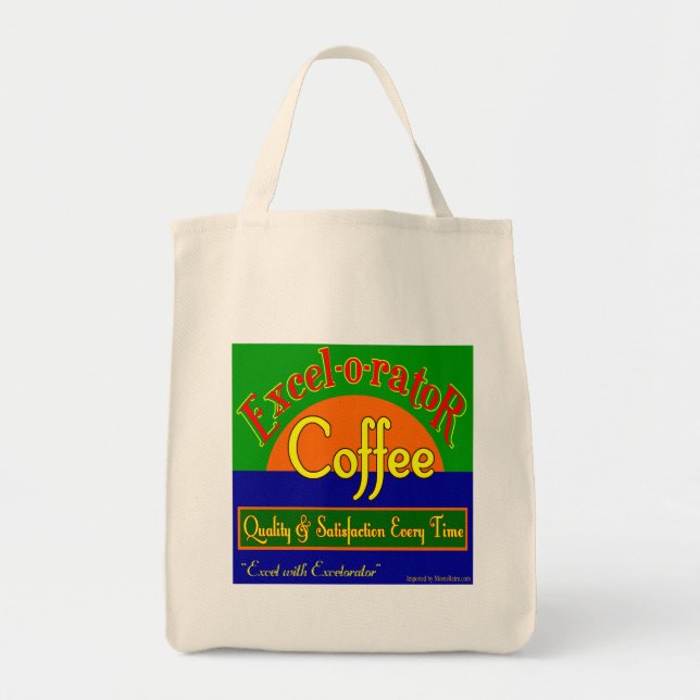 Excelorator Coffee Retro Kitchen Grocery Tote Bag (Front)