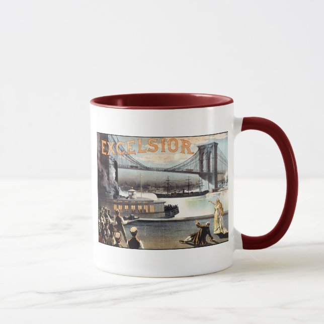 Excelsior 1883 Brooklyn Bridge New York Mug (Right)